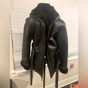Wilson Leather Coat w/ Faux Fur Lining